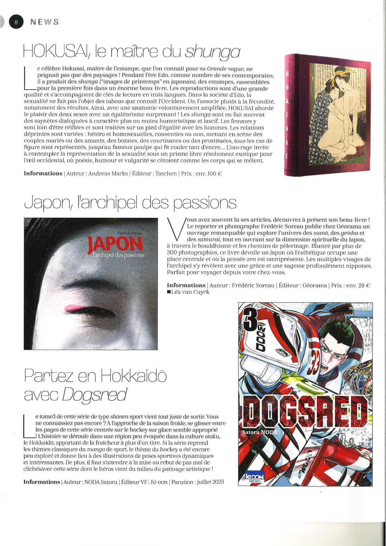 article sur le livre japon